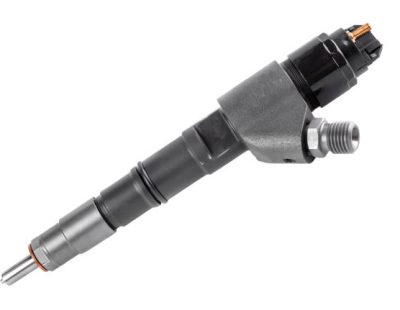 New fuel injector on white background close up